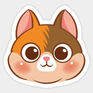 Cartoon cute cat face Sticker